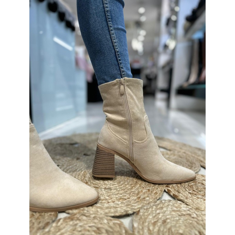 Botín De Tacón Ancho